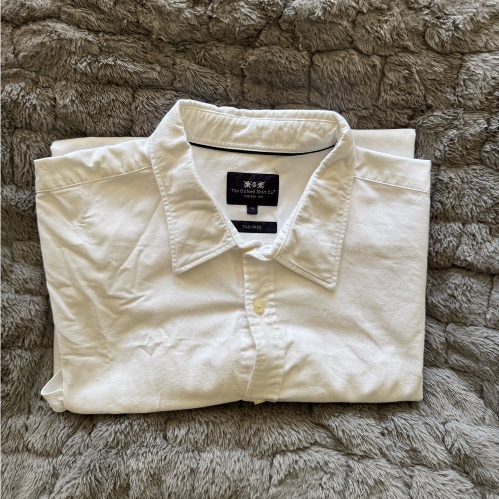 Classic White Dress Shirt Cotton Business-Casual